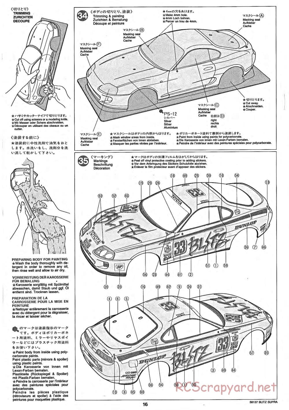 Tamiya - Blitz Toyota Supra Gr.N - TA-02 Chassis - Manual - Page 16