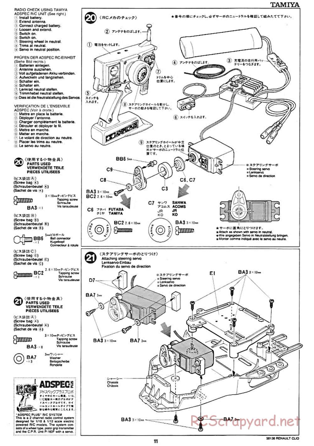 Tamiya - Renault Clio Williams Chassis - Manual - Page 11