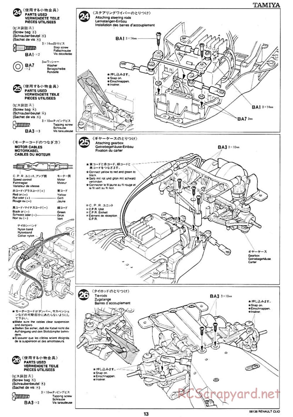 Tamiya - Renault Clio Williams Chassis - Manual - Page 13