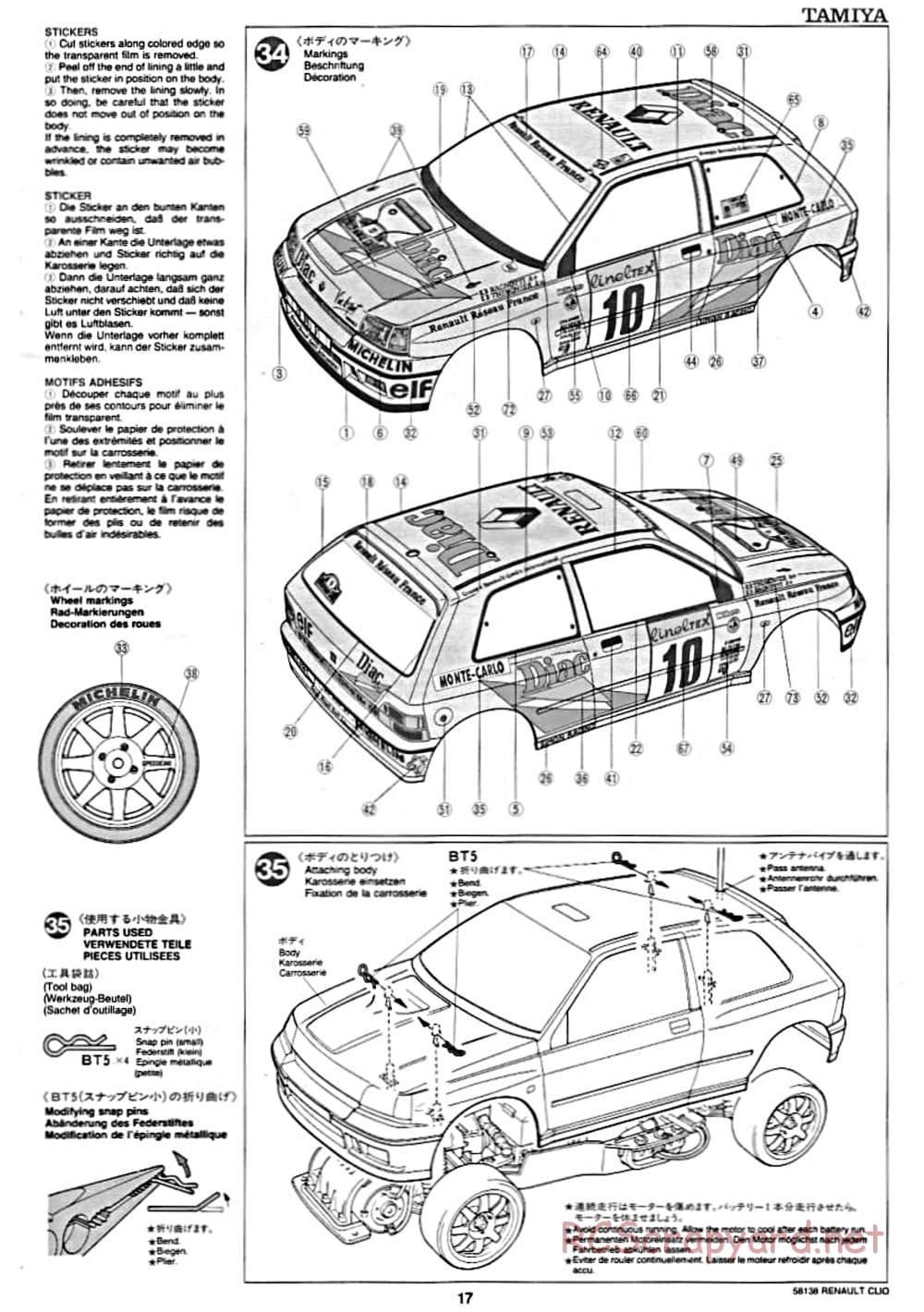 Tamiya - Renault Clio Williams Chassis - Manual - Page 18
