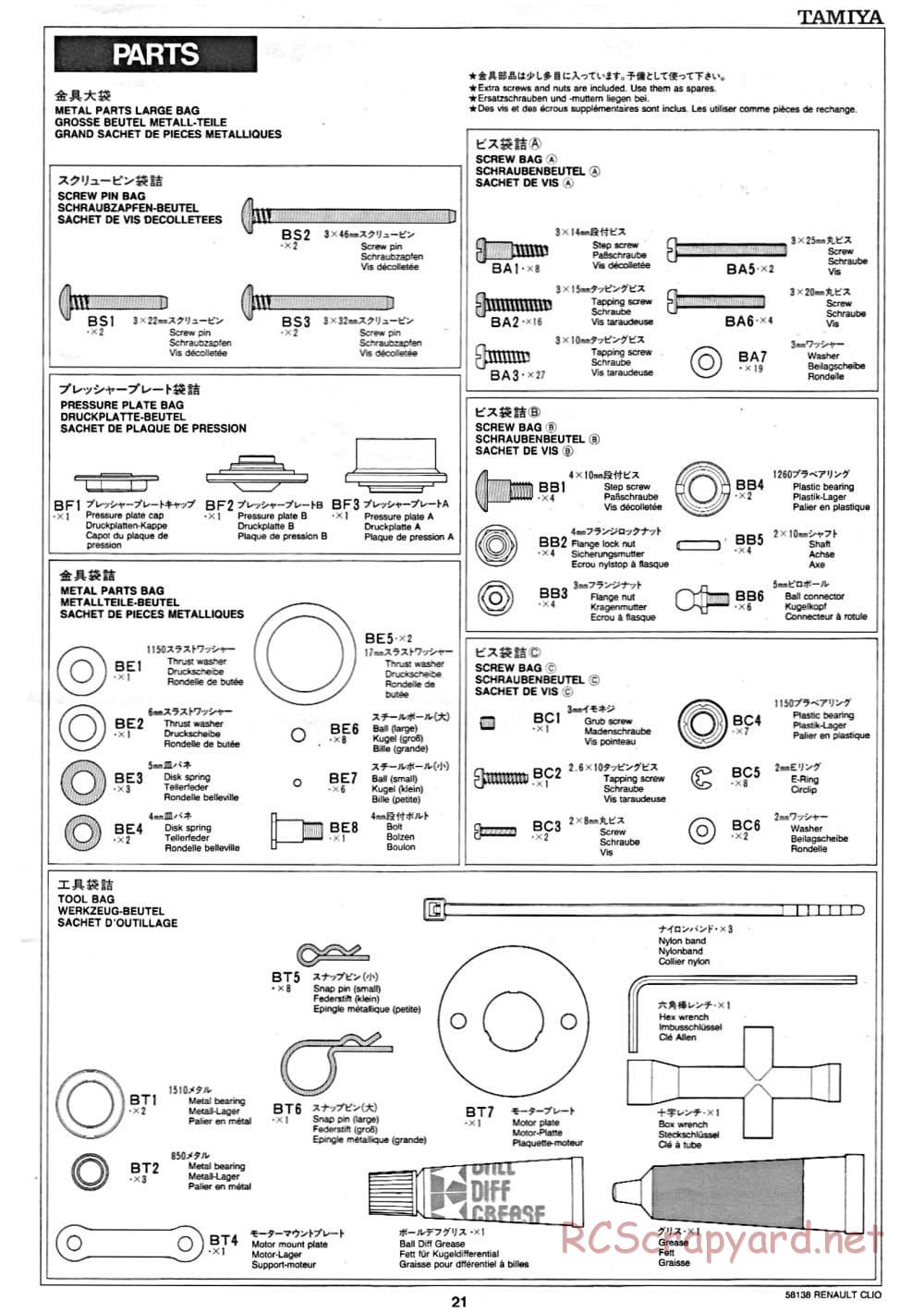 Tamiya - Renault Clio Williams Chassis - Manual - Page 22