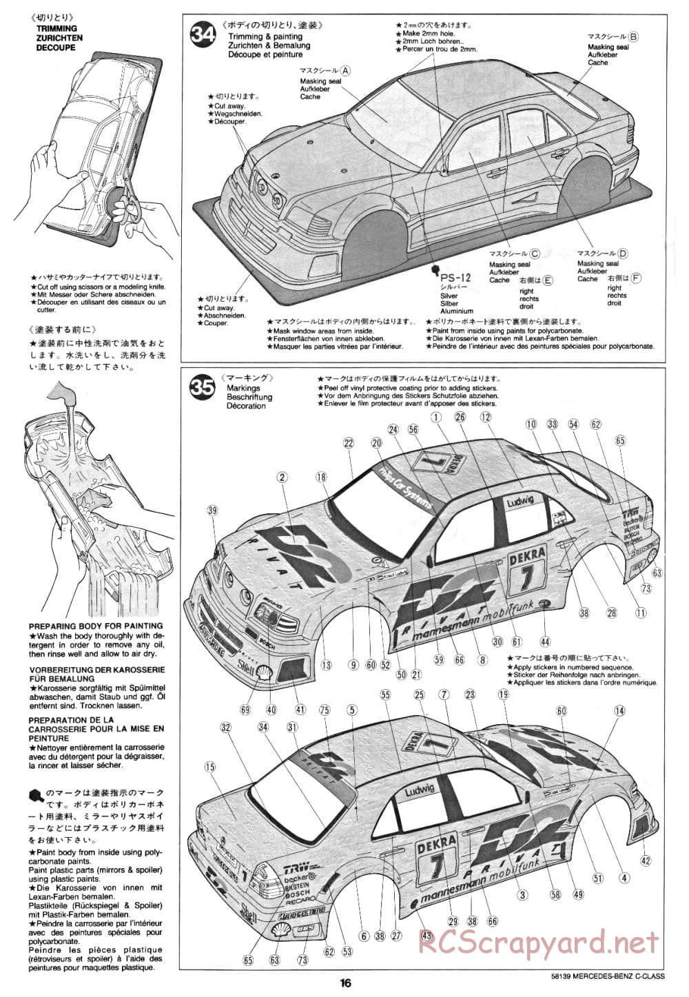 Tamiya - AMG Mercedes-Benz C-Class DTM D2 - TA-02 Chassis - Manual - Page 16