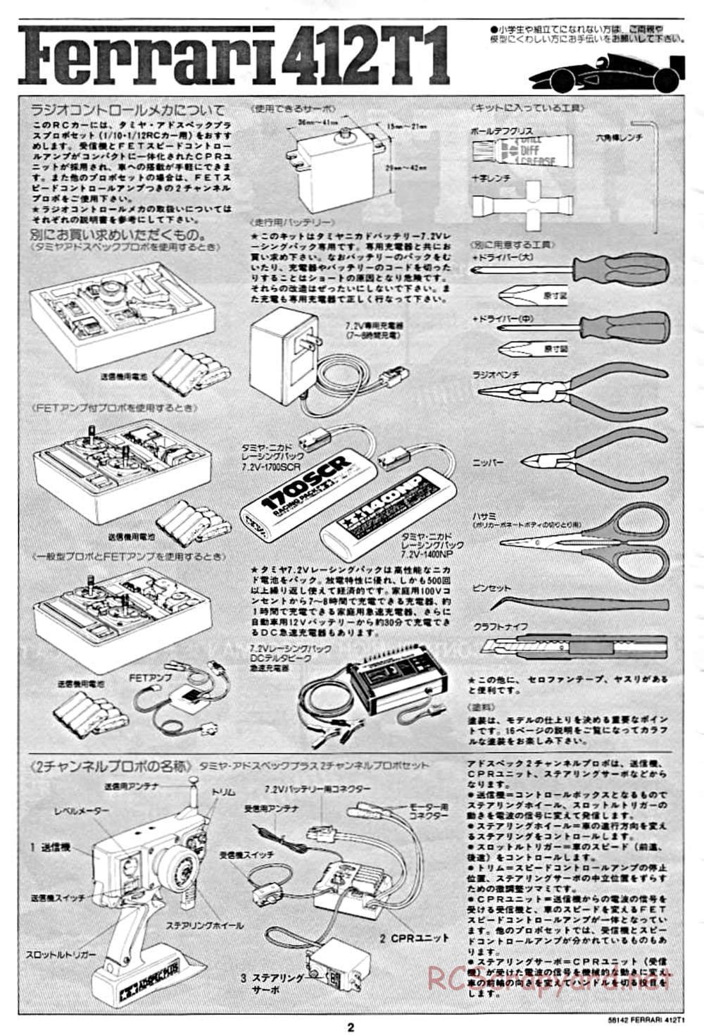 Tamiya - Ferrari 412T1 - F103 Chassis - Manual - Page 2