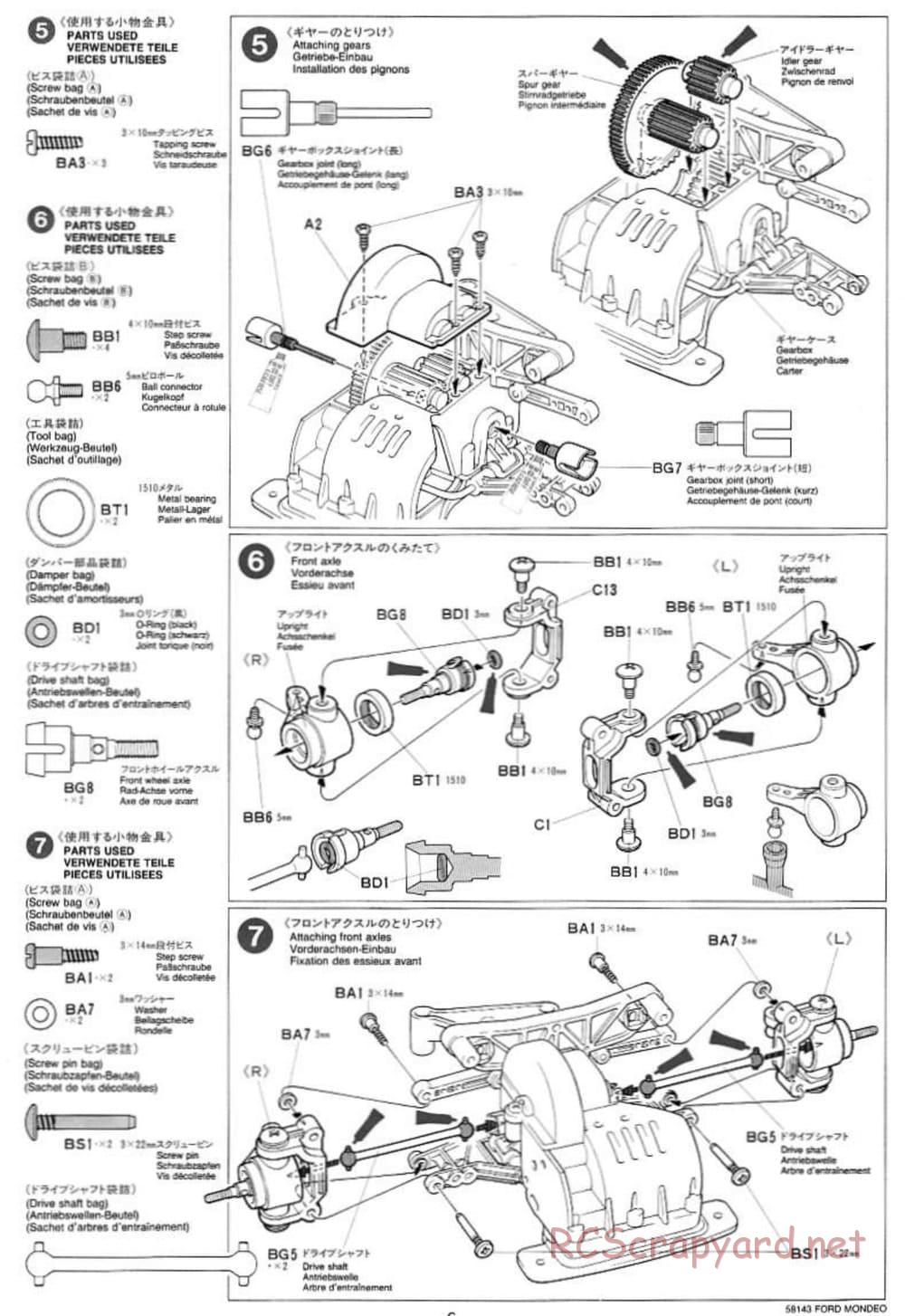 Tamiya - Ford Mondeo BTCC - FF-01 Chassis - Manual - Page 6