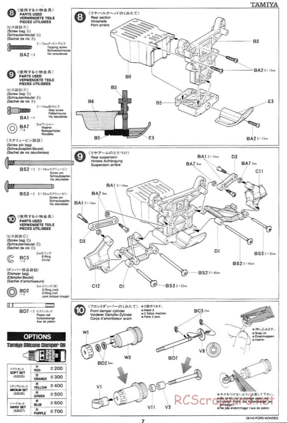 Tamiya - Ford Mondeo BTCC - FF-01 Chassis - Manual - Page 7