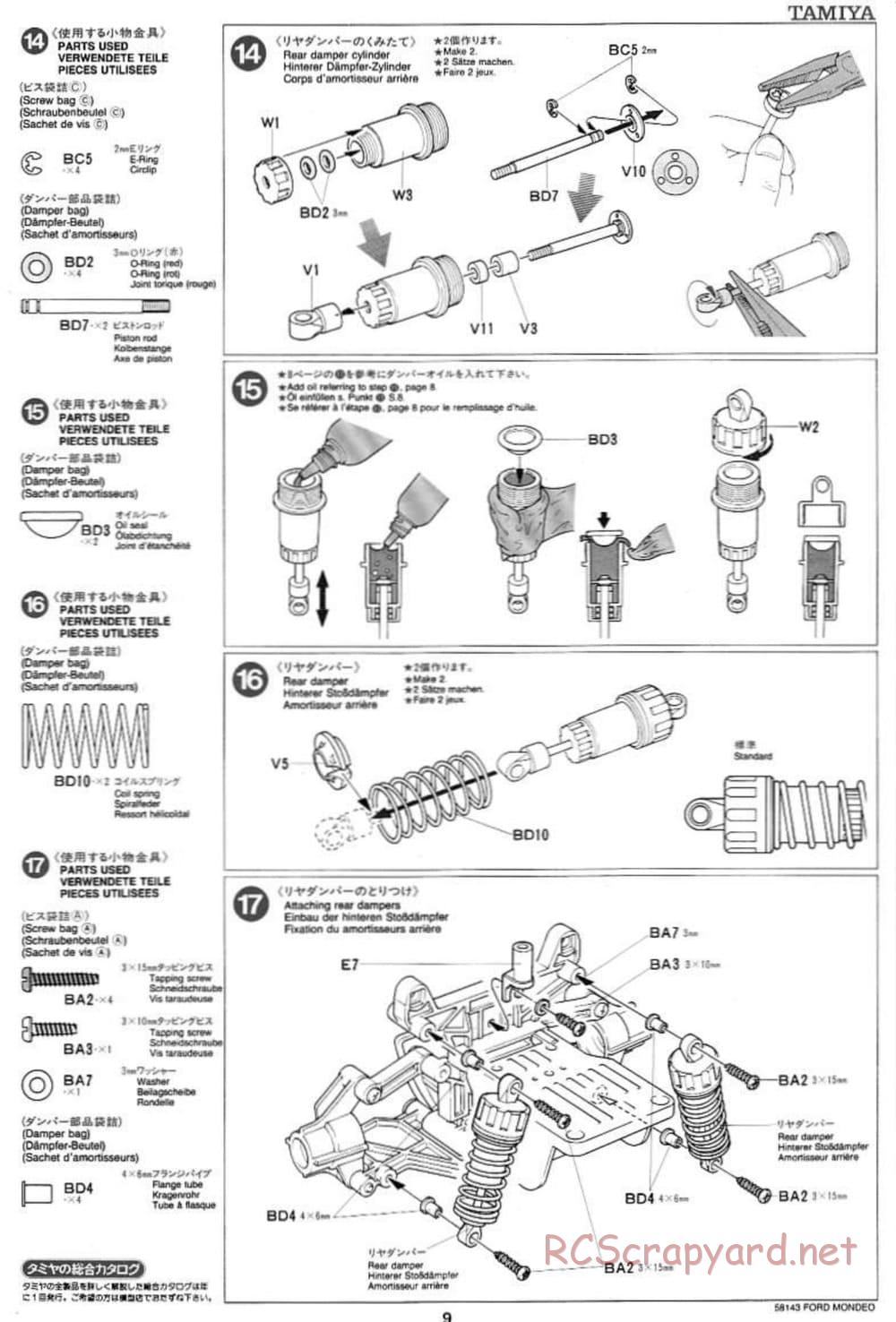 Tamiya - Ford Mondeo BTCC - FF-01 Chassis - Manual - Page 9