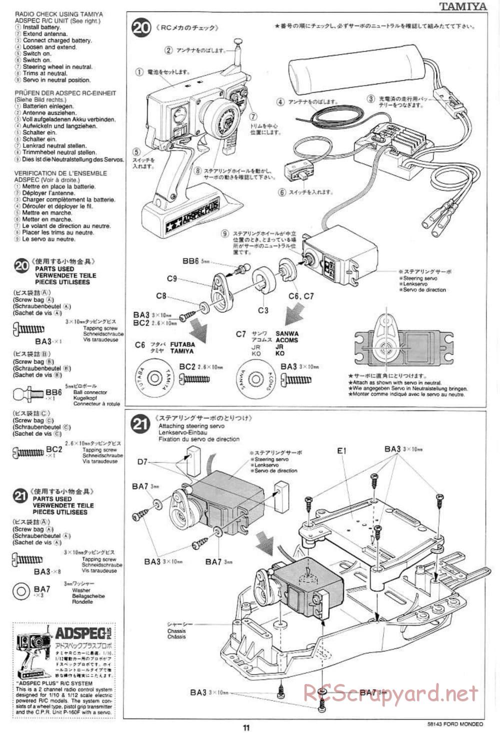 Tamiya - Ford Mondeo BTCC - FF-01 Chassis - Manual - Page 11
