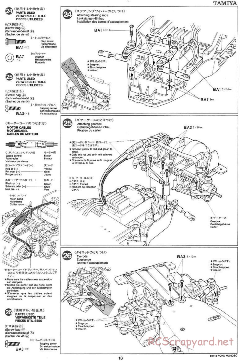 Tamiya - Ford Mondeo BTCC - FF-01 Chassis - Manual - Page 13