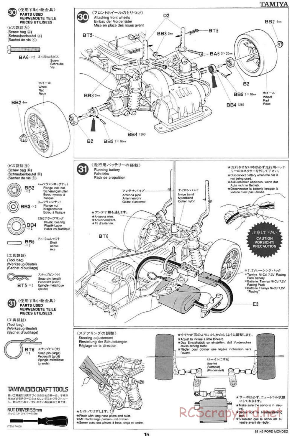 Tamiya - Ford Mondeo BTCC - FF-01 Chassis - Manual - Page 15