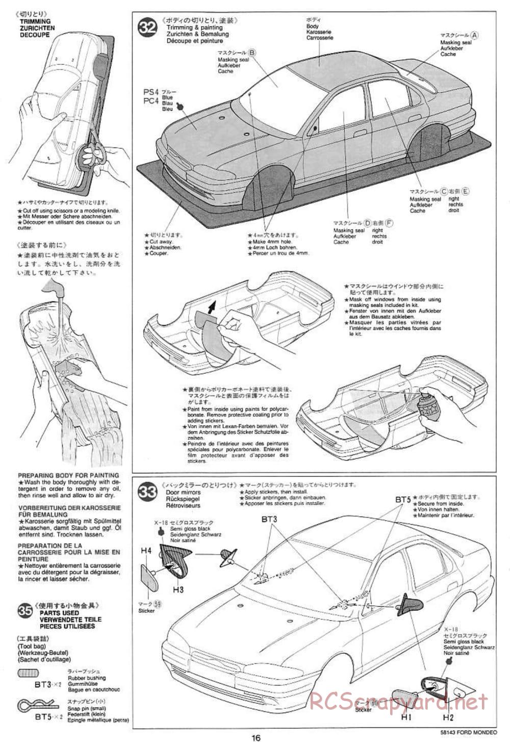 Tamiya - Ford Mondeo BTCC - FF-01 Chassis - Manual - Page 16