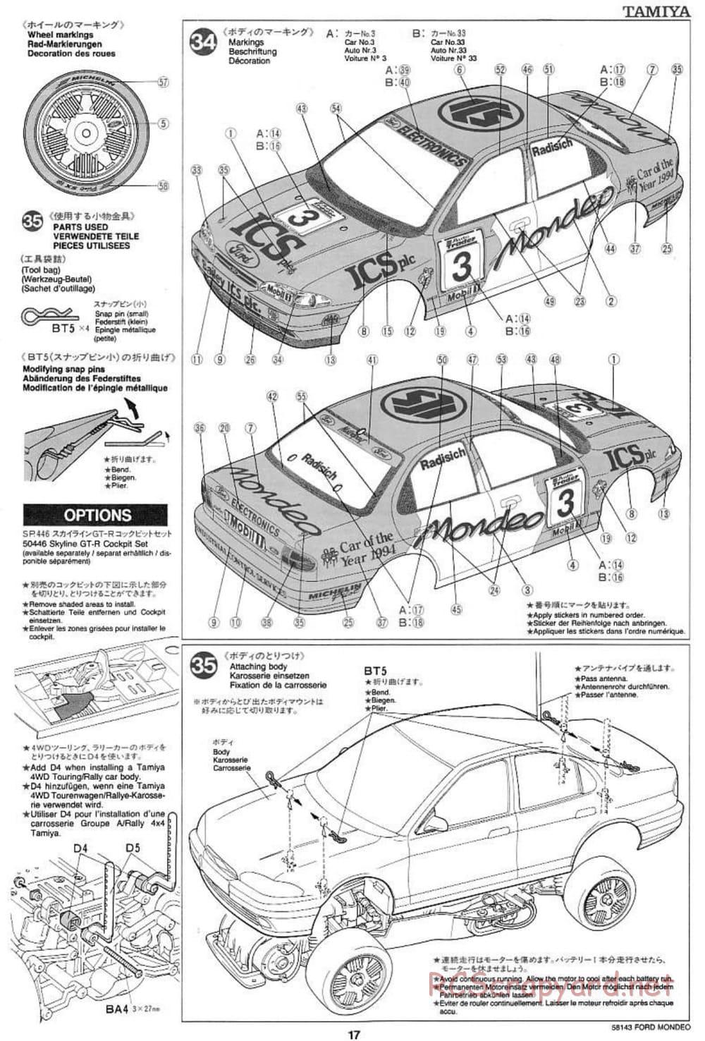 Tamiya - Ford Mondeo BTCC - FF-01 Chassis - Manual - Page 17