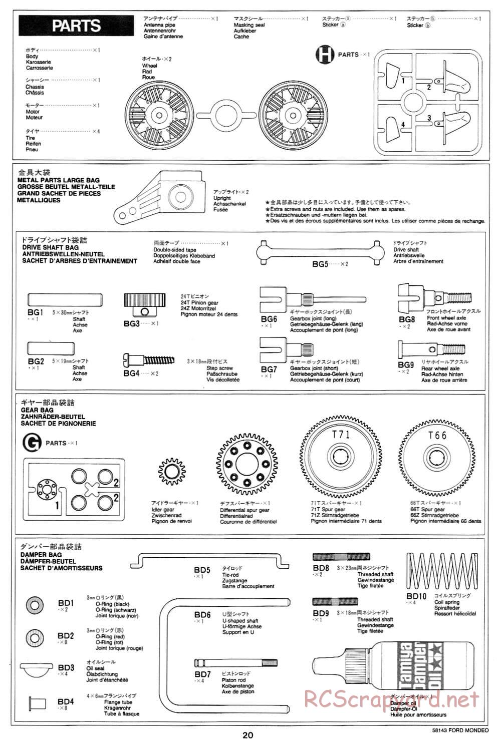 Tamiya - Ford Mondeo BTCC - FF-01 Chassis - Manual - Page 19