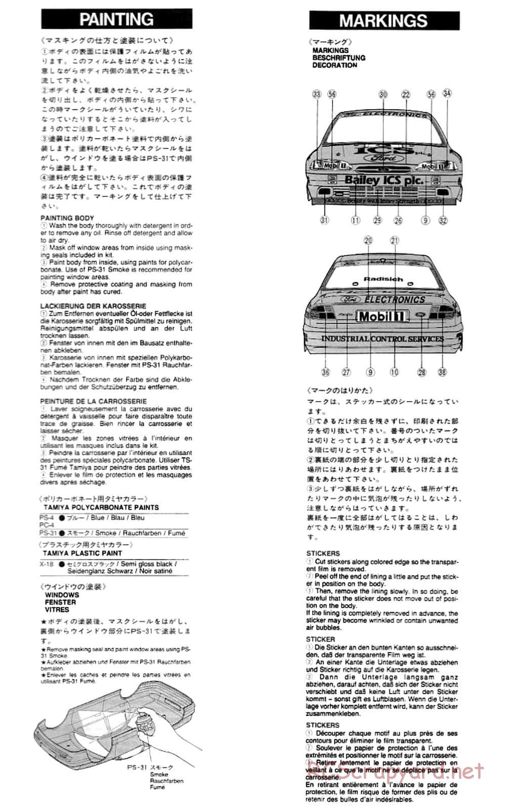 Tamiya - Ford Mondeo BTCC - FF-01 Chassis - Manual - Page 23