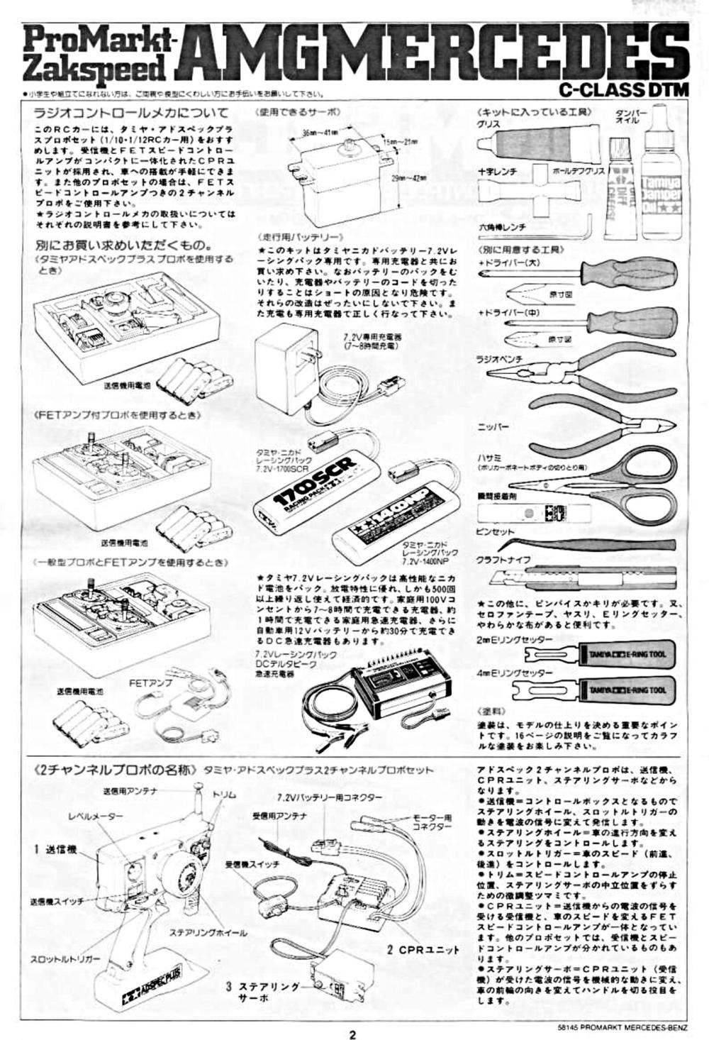 Tamiya - ProMarkt-Zakspeed AMG Mercedes C-Class DTM - TA-02 Chassis - Manual - Page 2