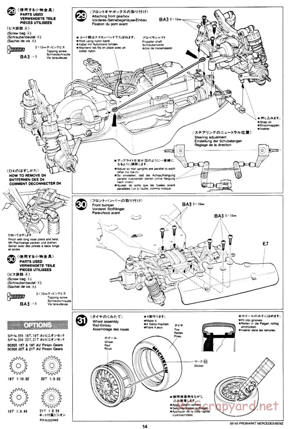 Tamiya - ProMarkt-Zakspeed AMG Mercedes C-Class DTM - TA-02 Chassis - Manual - Page 14