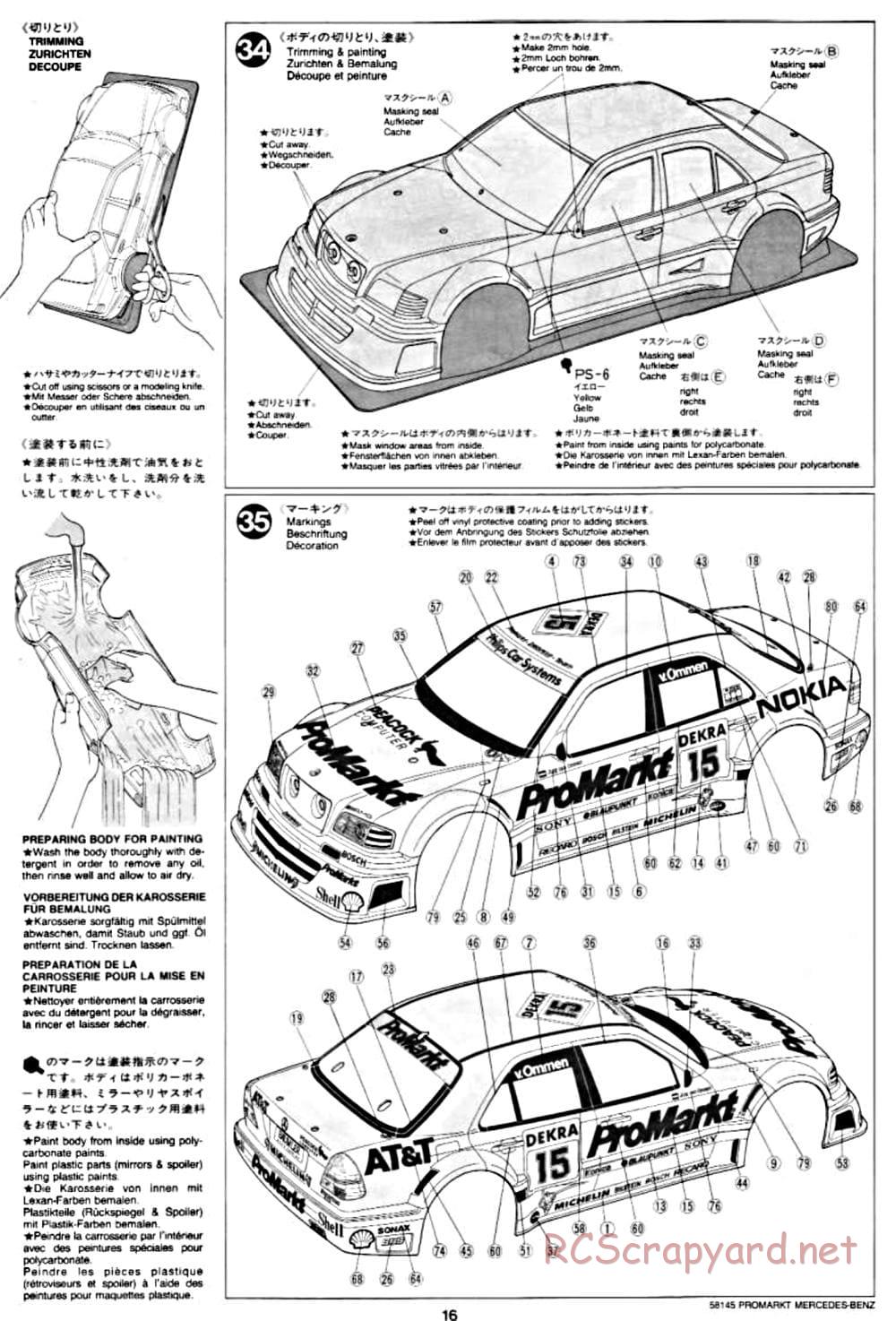 Tamiya - ProMarkt-Zakspeed AMG Mercedes C-Class DTM - TA-02 Chassis - Manual - Page 16
