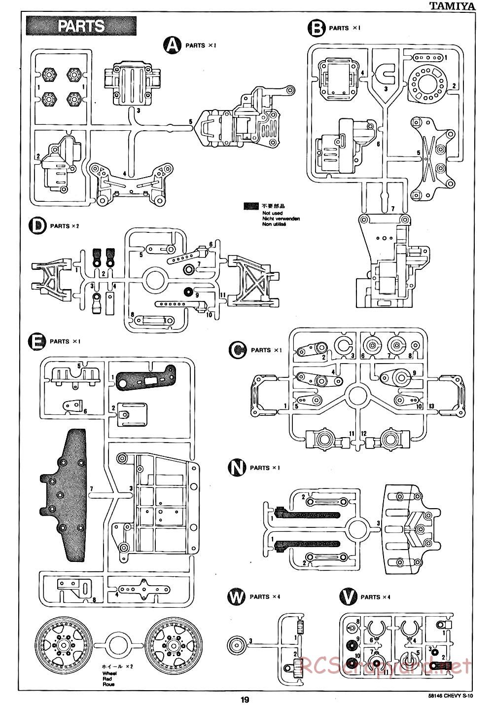 Tamiya - Chevy S-10 Chassis - Manual - Page 19