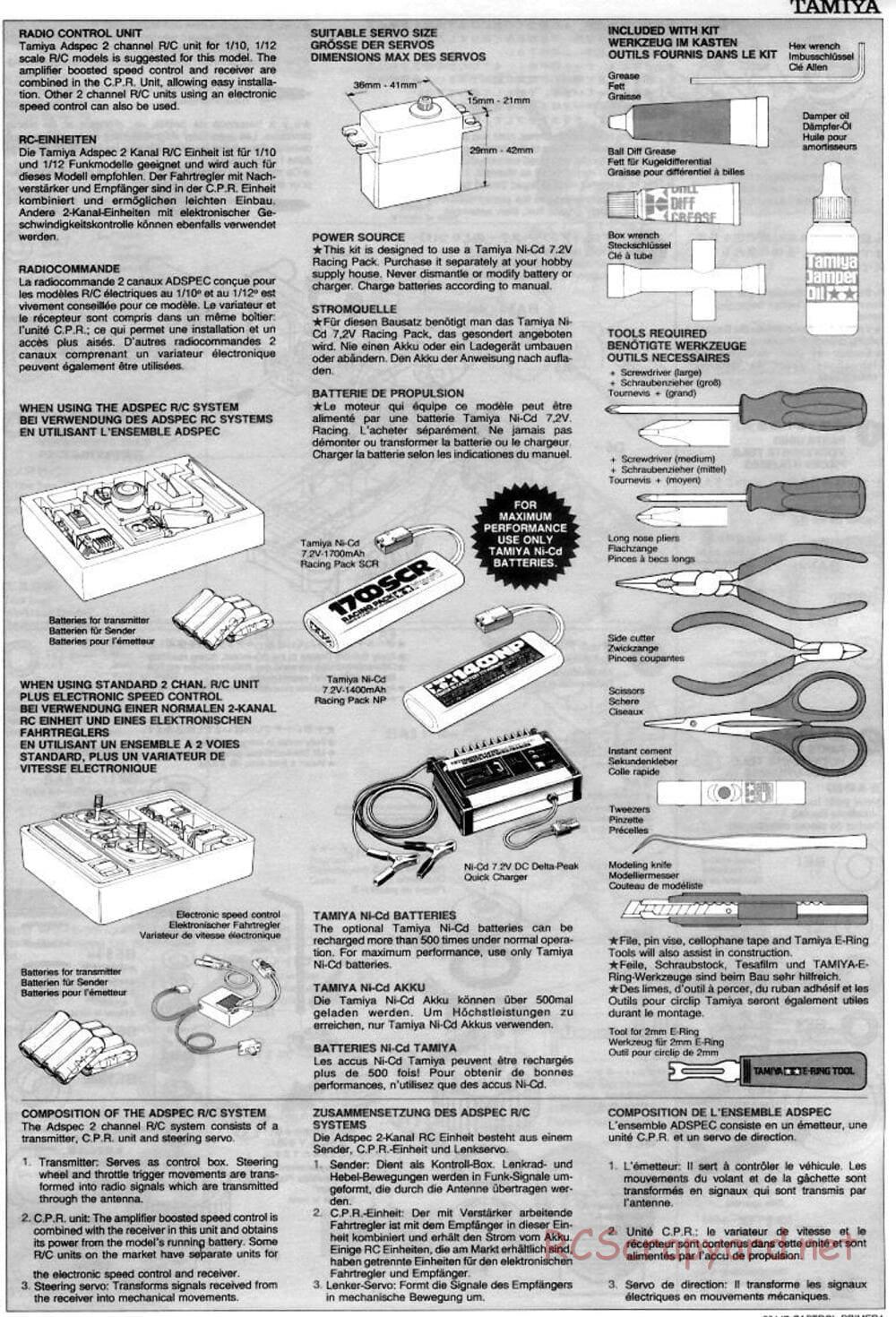 Tamiya - Castrol Nissan Primera JTCC - FF-01 Chassis - Manual - Page 3