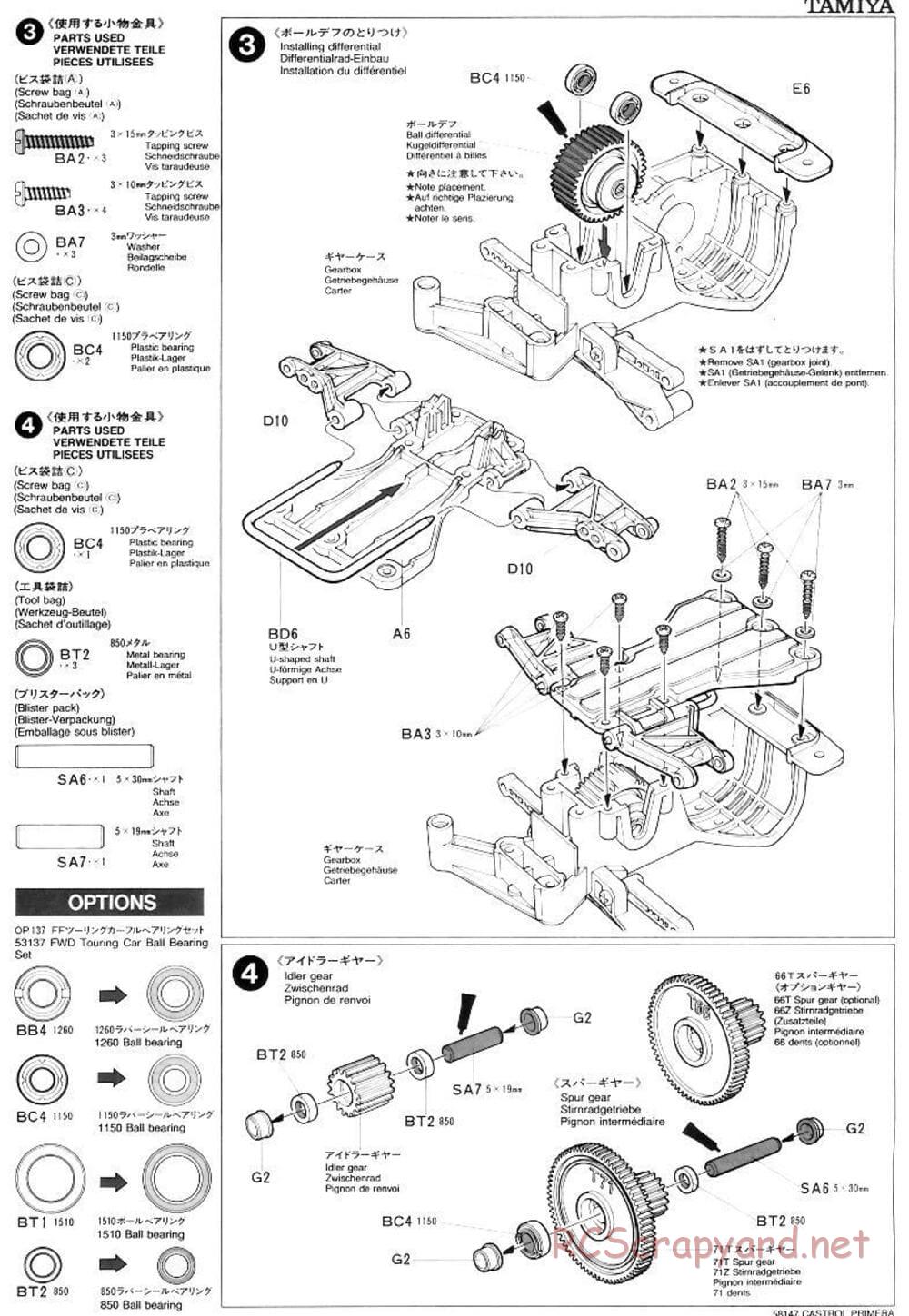 Tamiya - Castrol Nissan Primera JTCC - FF-01 Chassis - Manual - Page 5
