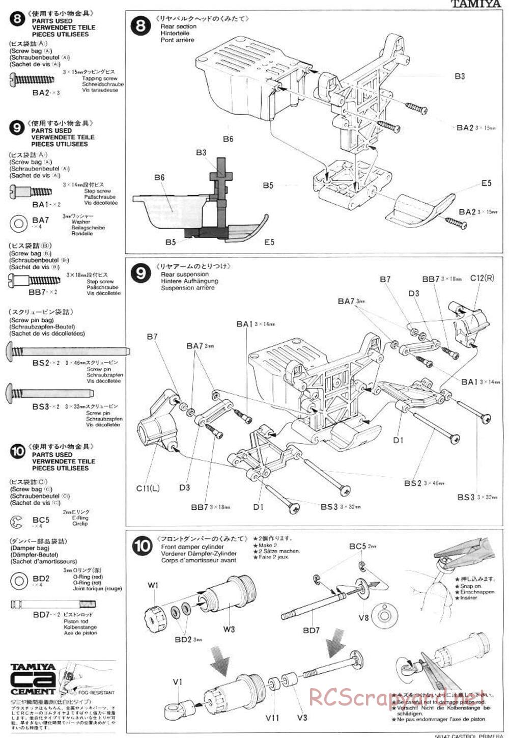 Tamiya - Castrol Nissan Primera JTCC - FF-01 Chassis - Manual - Page 7