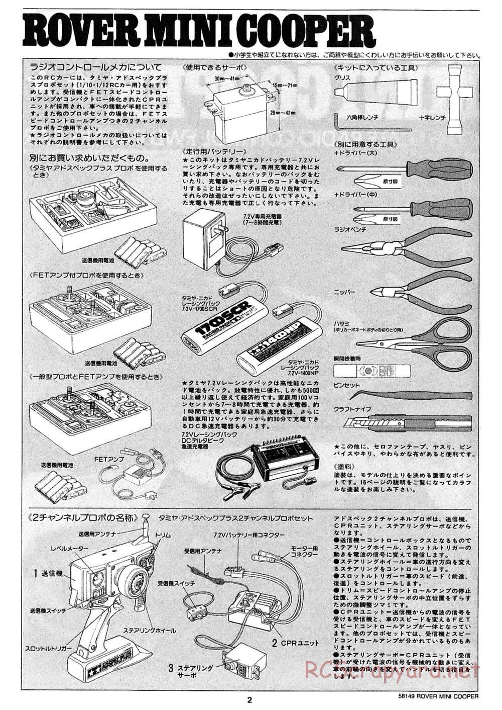 Tamiya - Rover Mini Cooper - M01 Chassis - Manual - Page 2