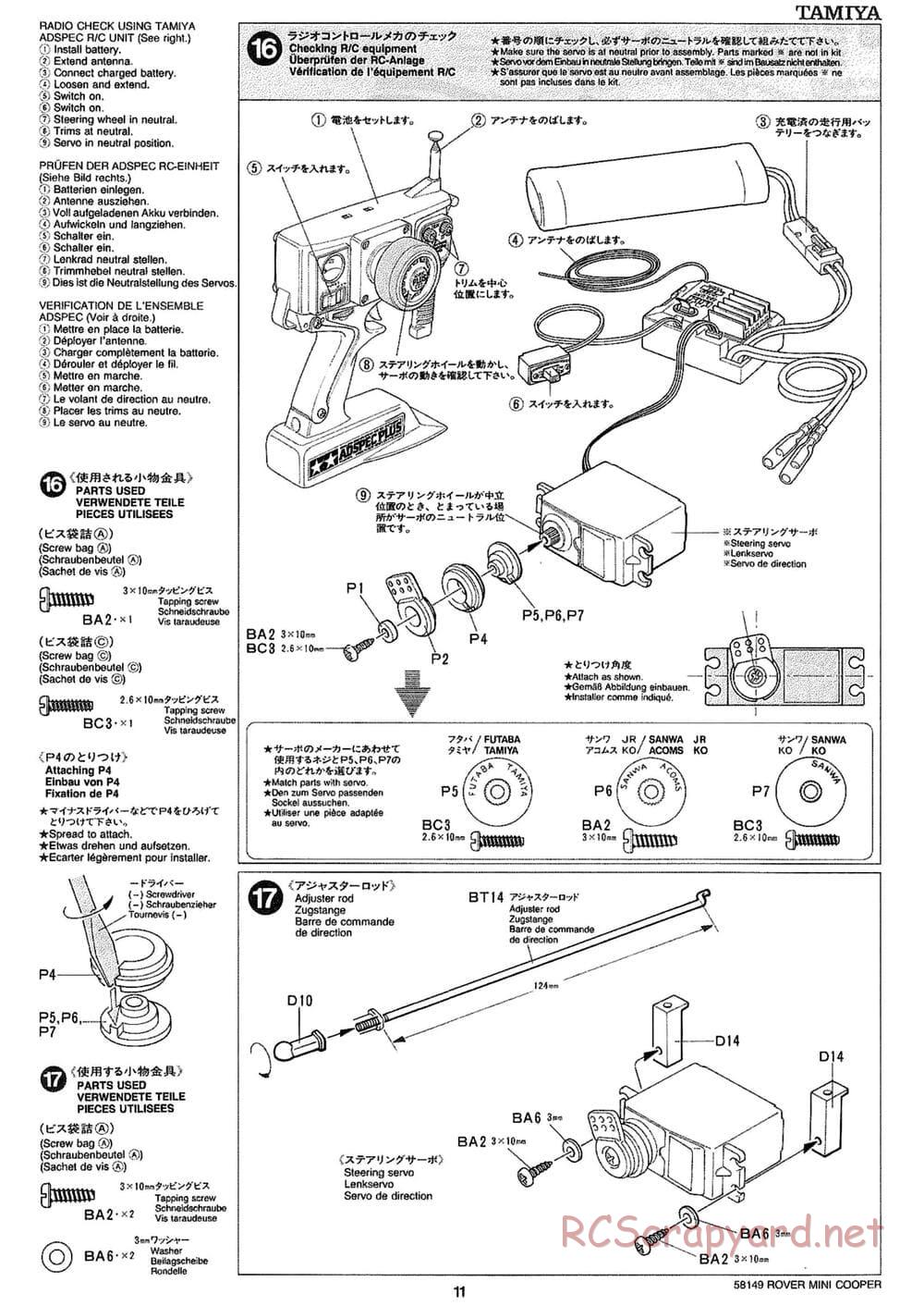 Tamiya - Rover Mini Cooper - M01 Chassis - Manual - Page 11