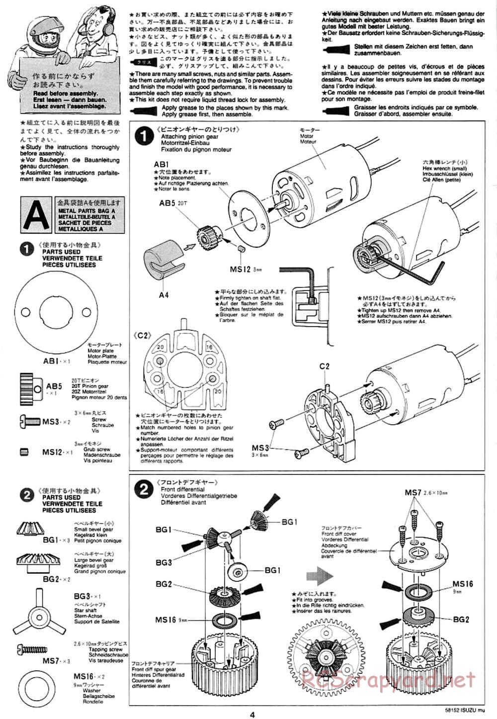 Tamiya - Isuzu Mu - CC-01 Chassis - Manual - Page 4