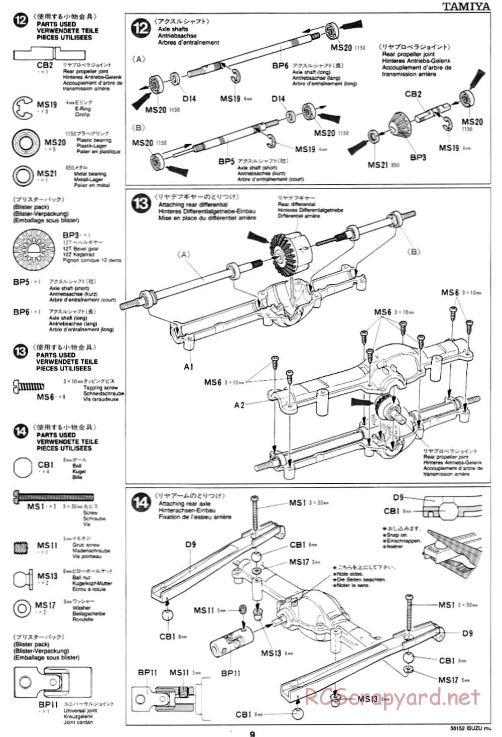 Tamiya - Isuzu Mu - CC-01 Chassis - Manual - Page 9