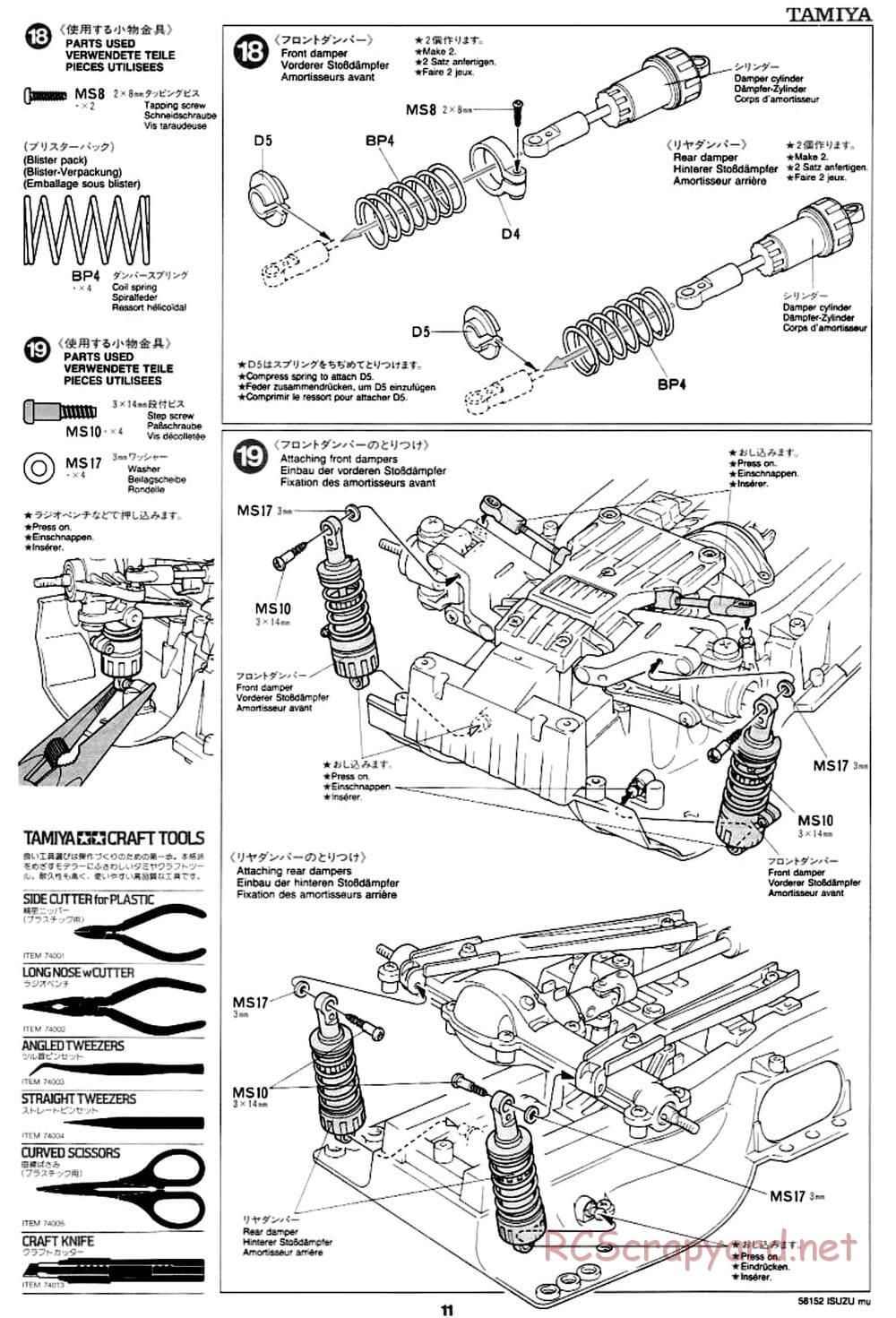 Tamiya - Isuzu Mu - CC-01 Chassis - Manual - Page 11