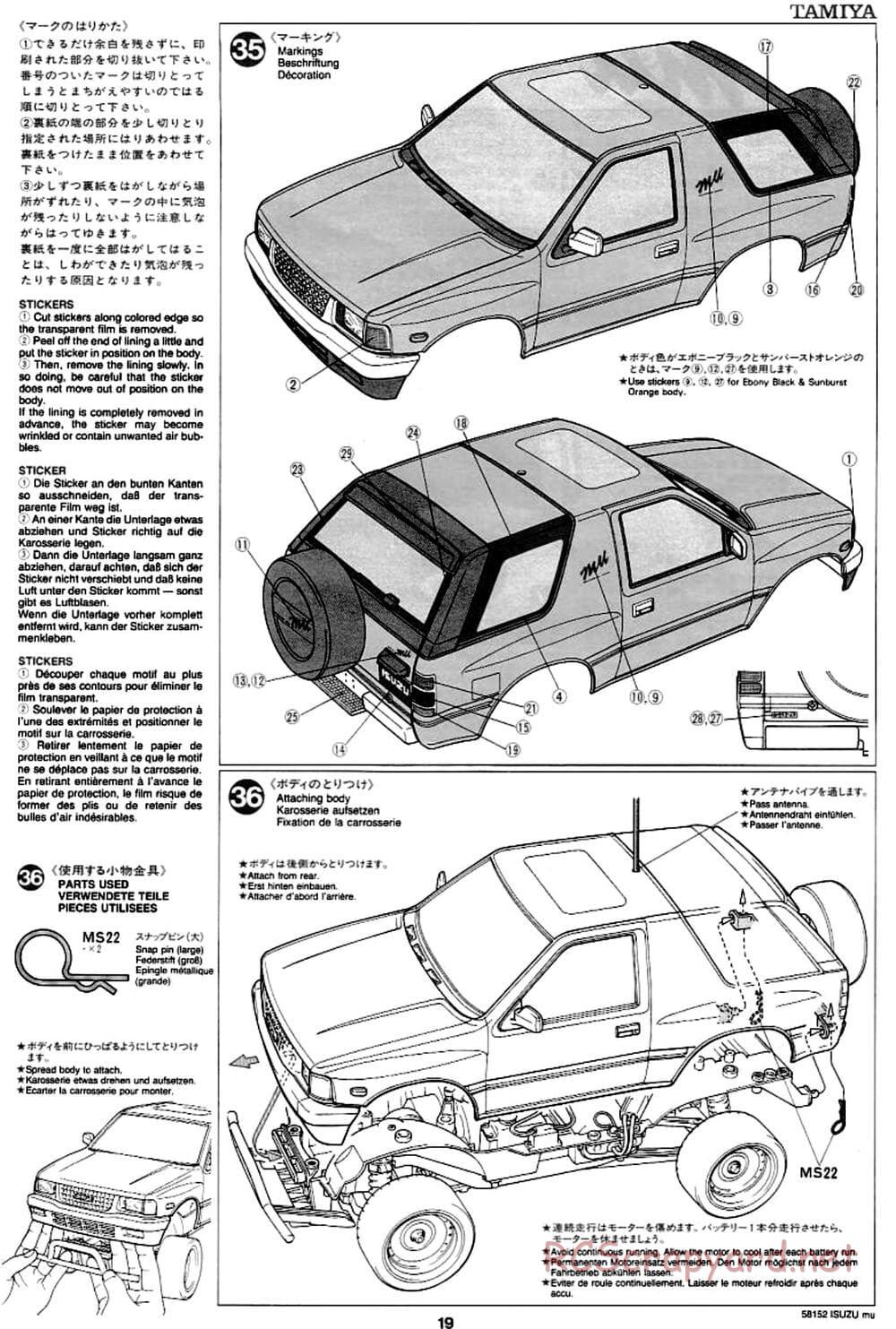 Tamiya - Isuzu Mu - CC-01 Chassis - Manual - Page 19