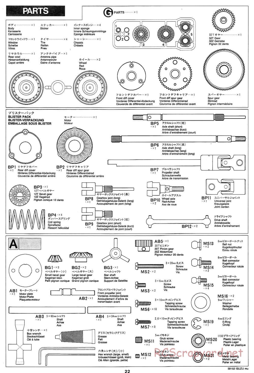 Tamiya - Isuzu Mu - CC-01 Chassis - Manual - Page 22