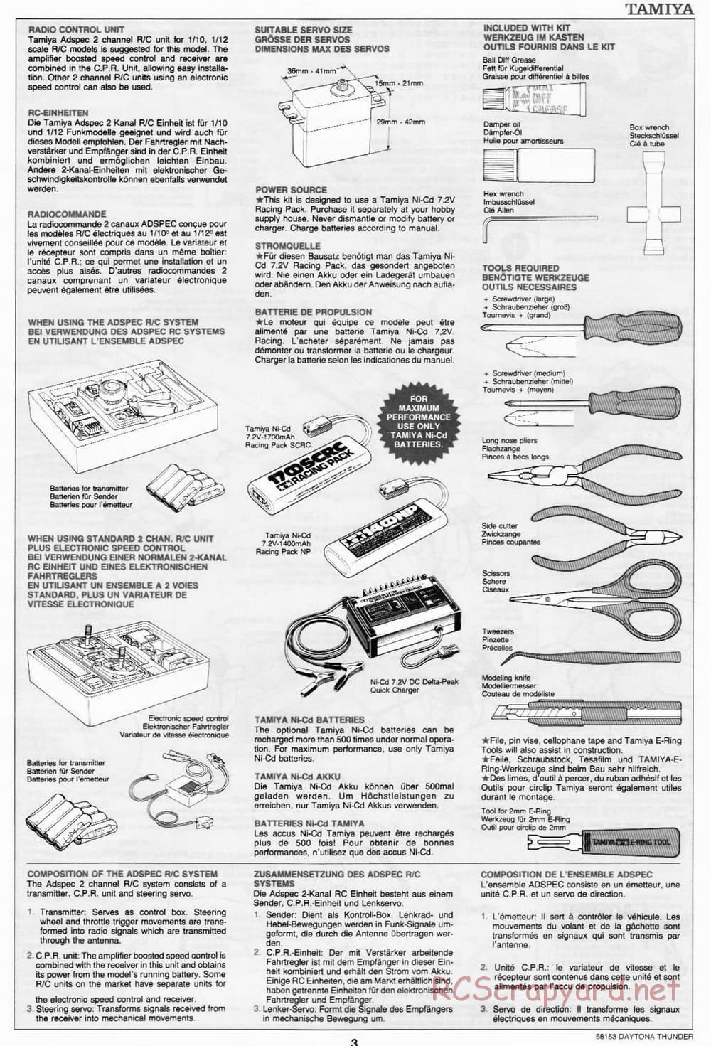 Tamiya - Daytona Thunder - Group-C Chassis - Manual - Page 3