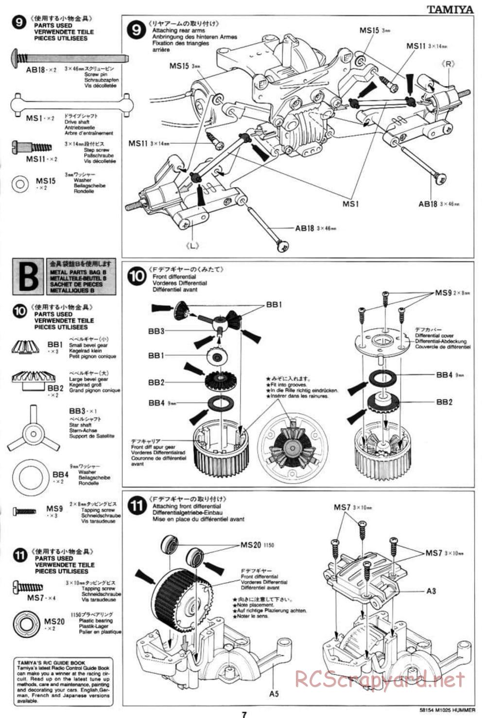 Tamiya - M1025 Hummer - TA-01 Chassis - Manual - Page 7