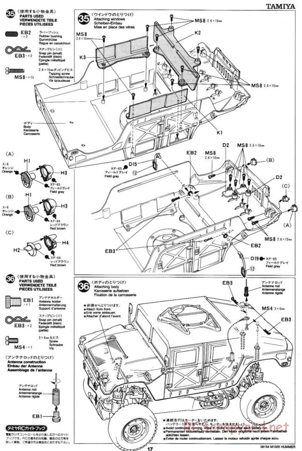 Tamiya - M1025 Hummer - TA-01 Chassis - Manual - Page 17