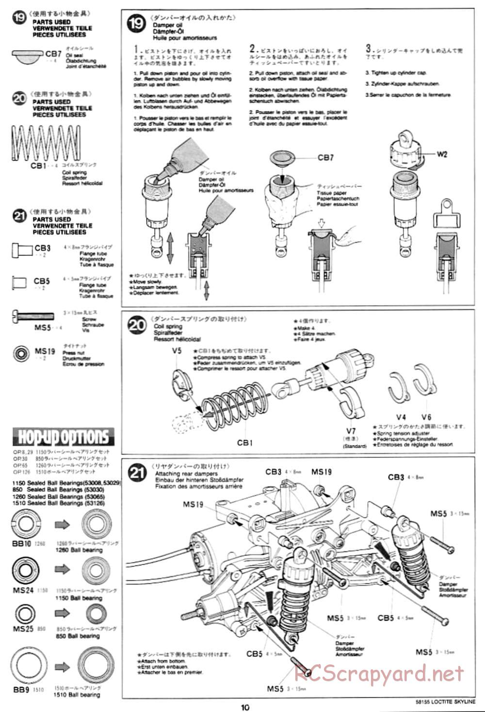 Tamiya - Loctite Nissan Skyline GT-R N1 - TA-02 Chassis - Manual - Page 10