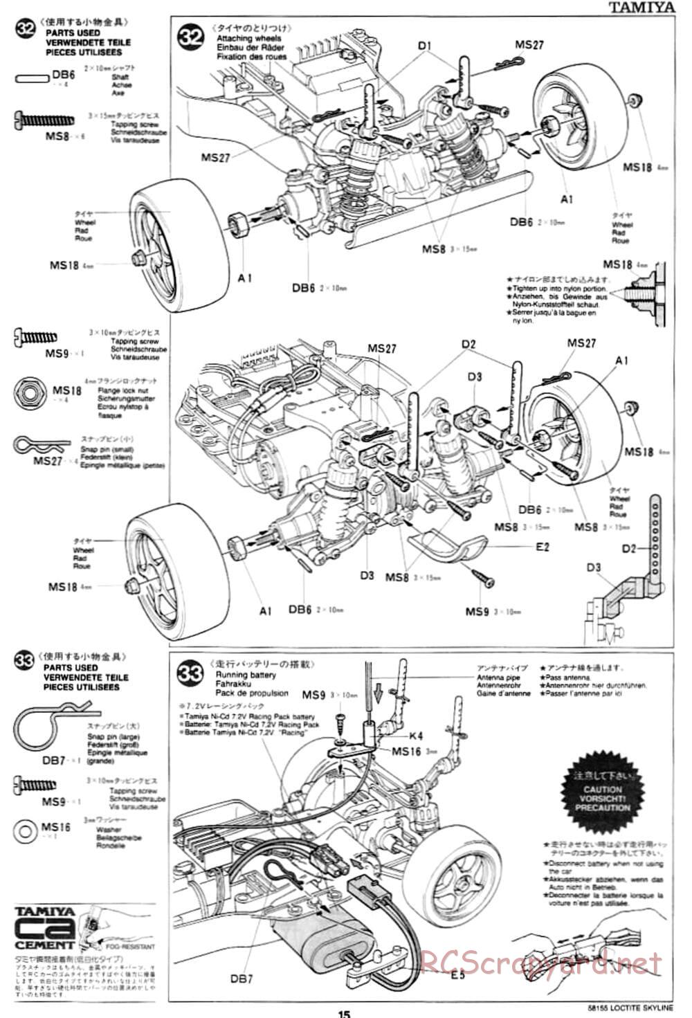 Tamiya - Loctite Nissan Skyline GT-R N1 - TA-02 Chassis - Manual - Page 15