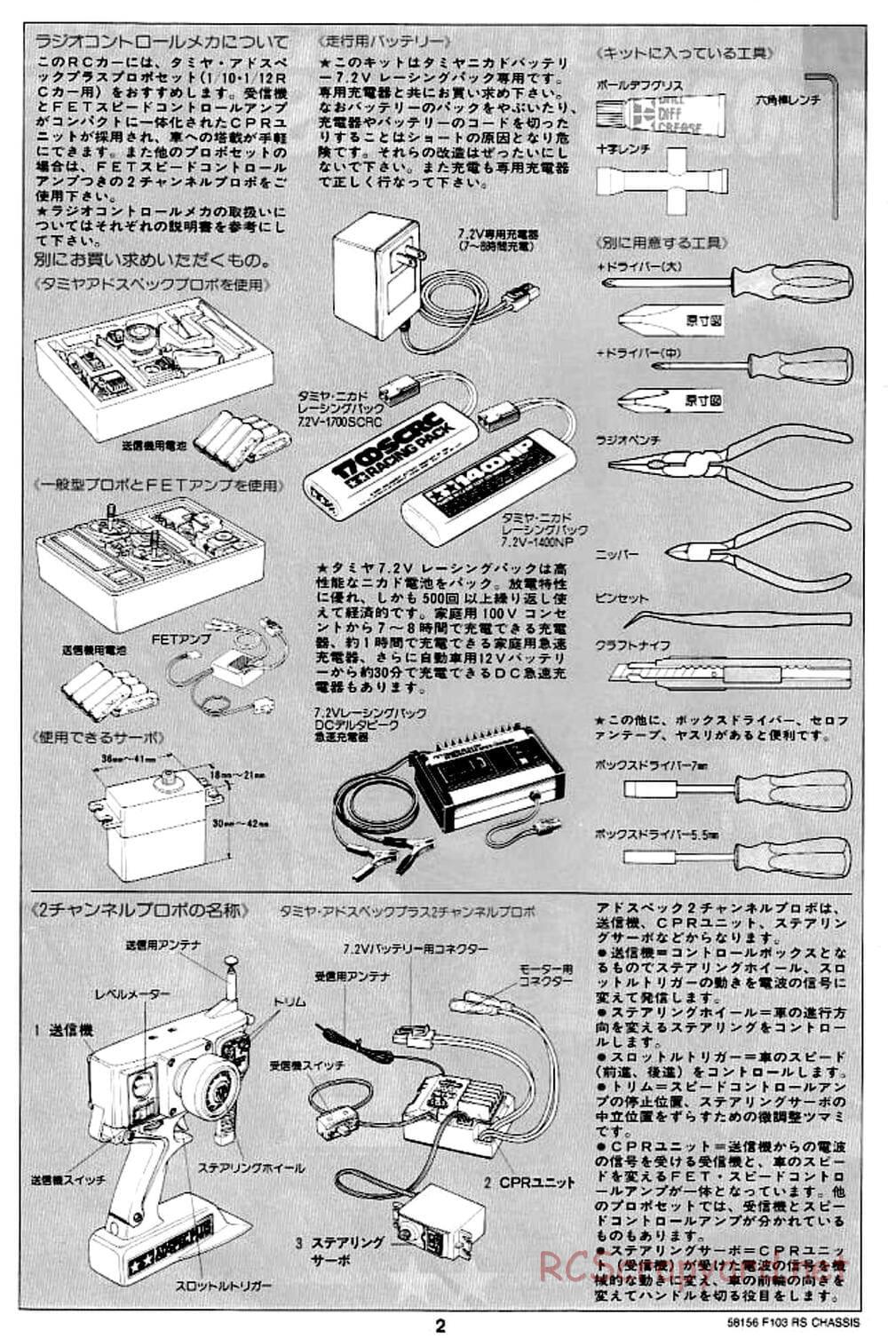 Tamiya - F103RS Chassis - Manual - Page 2