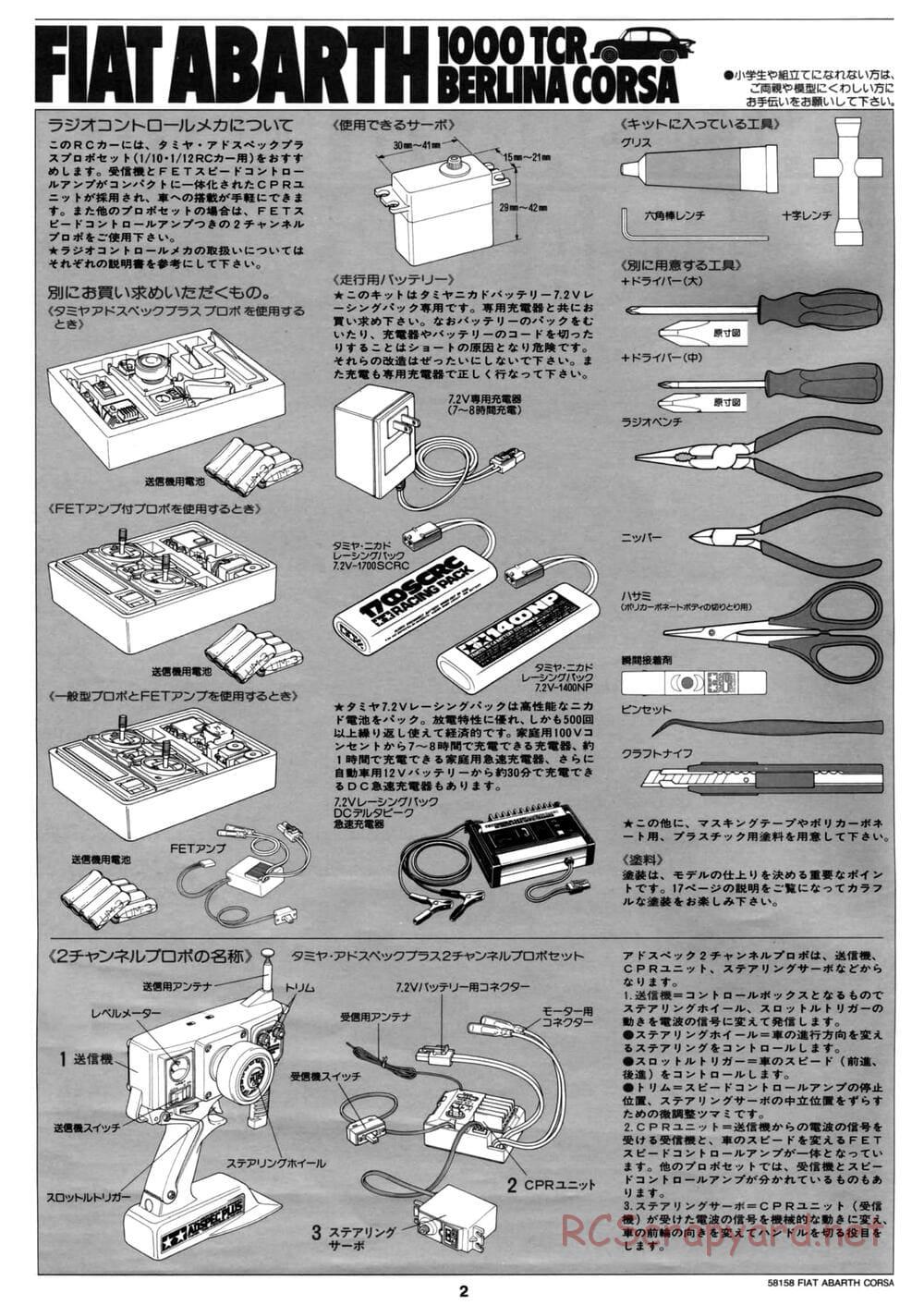 Tamiya - Fiat Abarth 1000 TCR Berlina Corse - M02 Chassis - Manual - Page 2