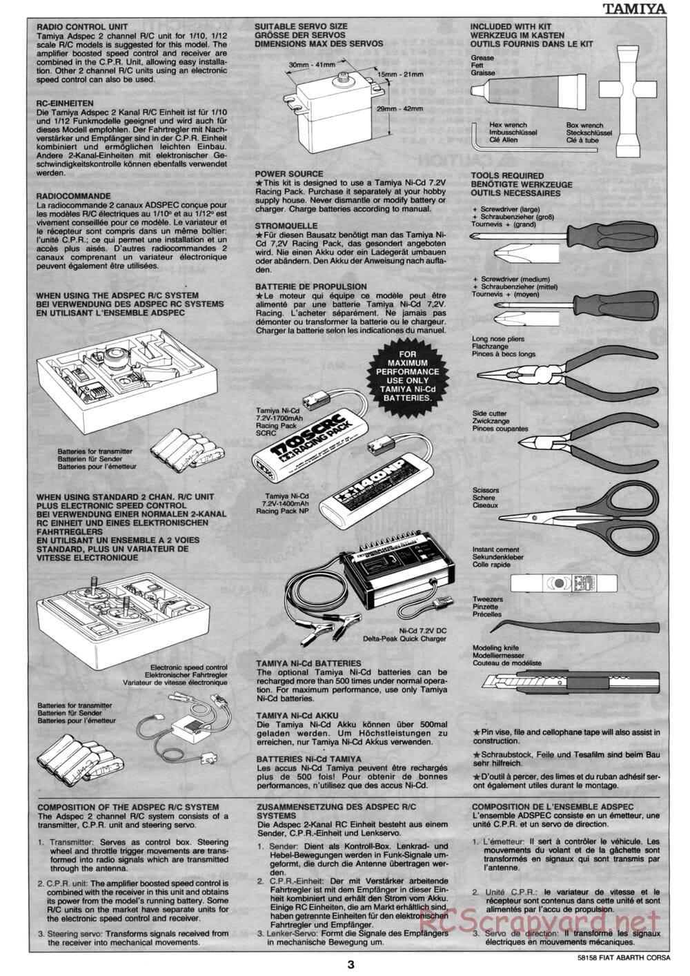 Tamiya - Fiat Abarth 1000 TCR Berlina Corse - M02 Chassis - Manual - Page 3