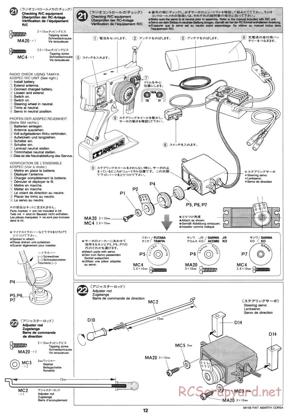Tamiya - Fiat Abarth 1000 TCR Berlina Corse - M02 Chassis - Manual - Page 12