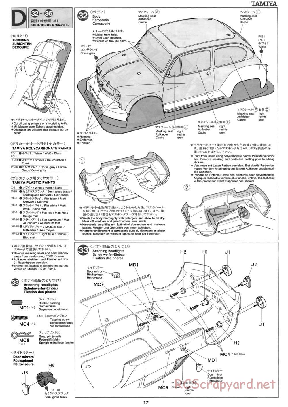Tamiya - Fiat Abarth 1000 TCR Berlina Corse - M02 Chassis - Manual - Page 17