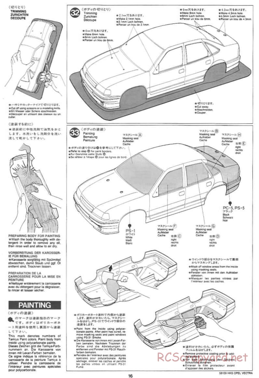 Tamiya - HKS Opel Vectra JTCC - FF-01 Chassis - Manual - Page 16