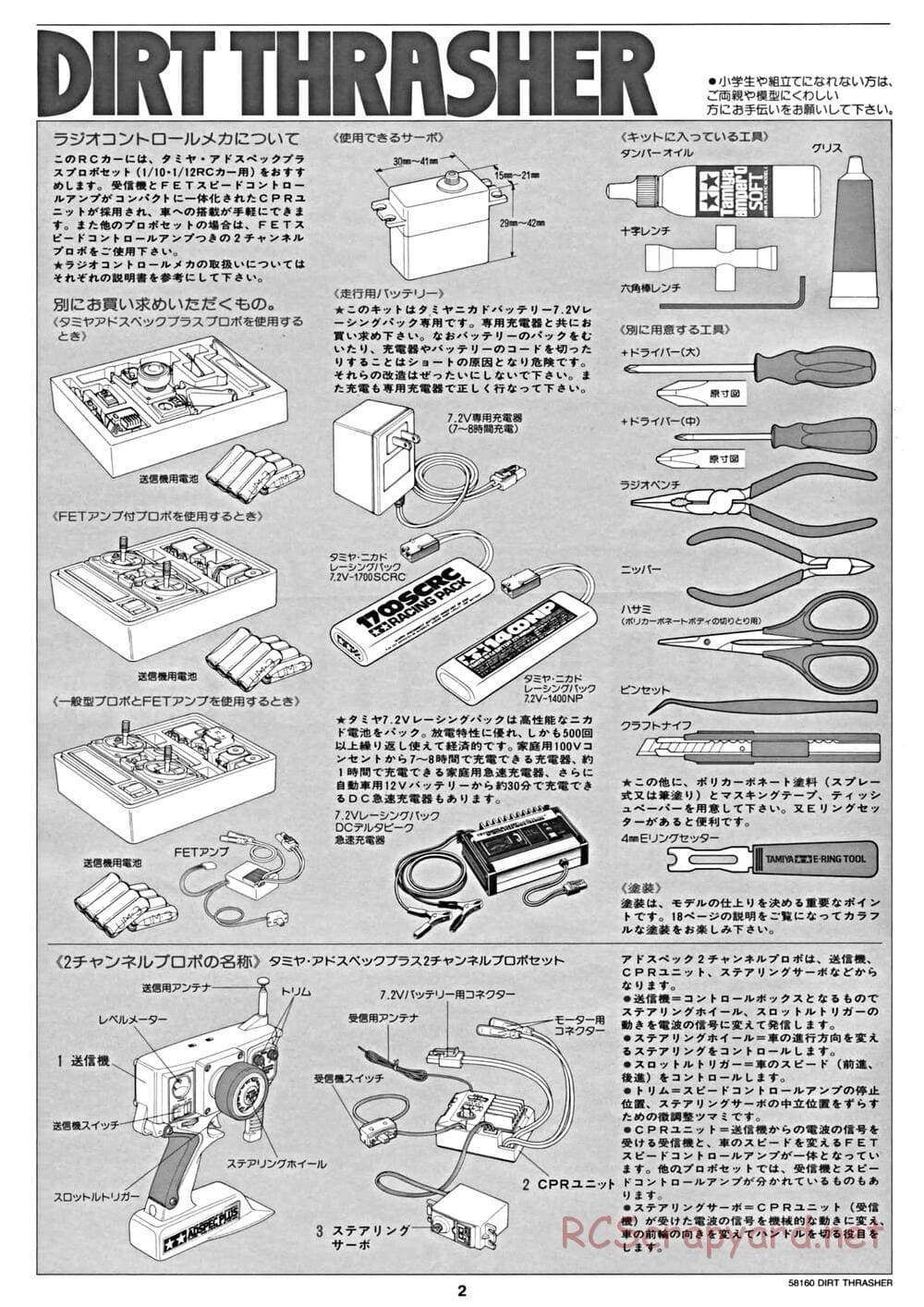 Tamiya - Dirt Thrasher Chassis - Manual - Page 2