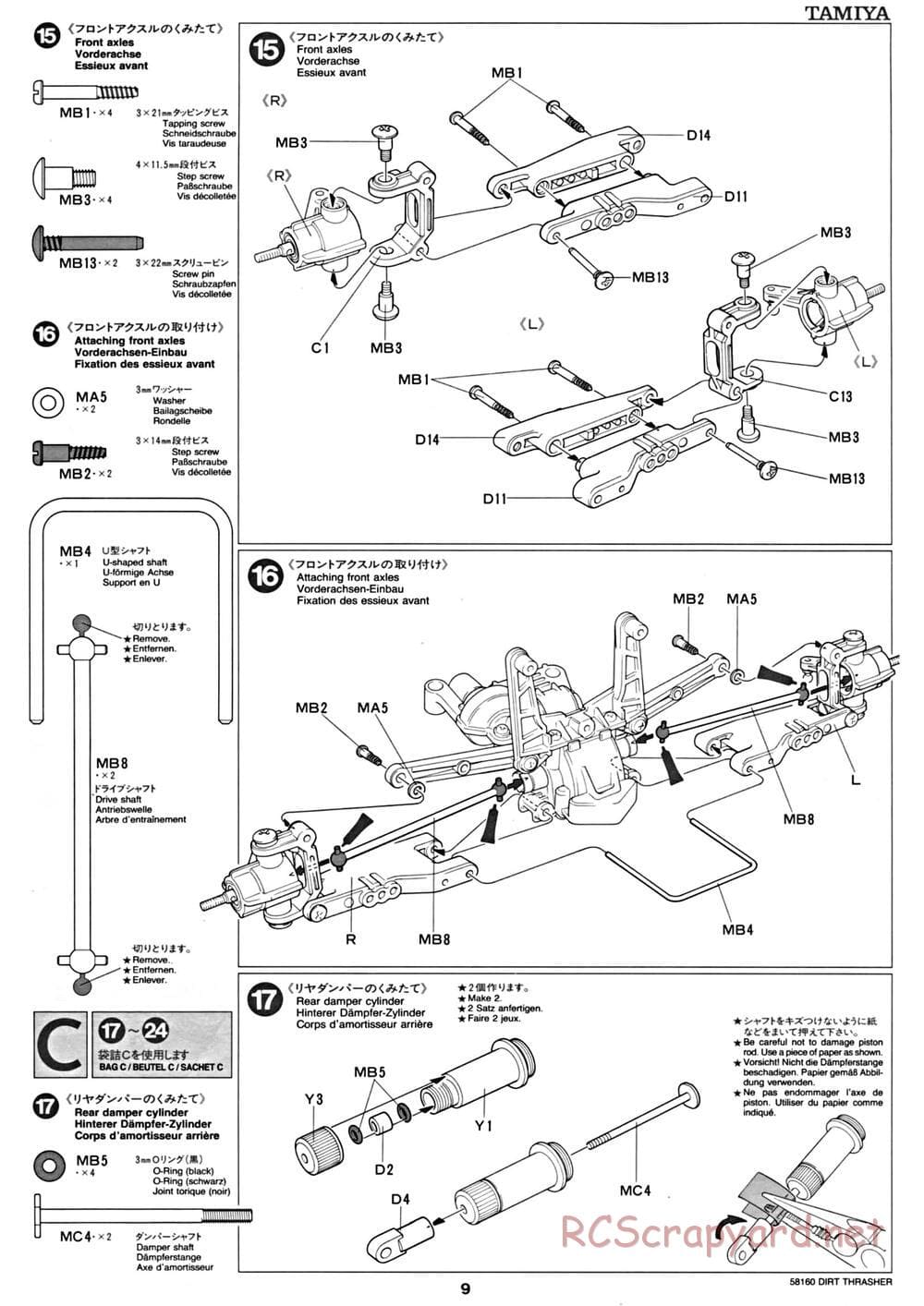 Tamiya - Dirt Thrasher Chassis - Manual - Page 9