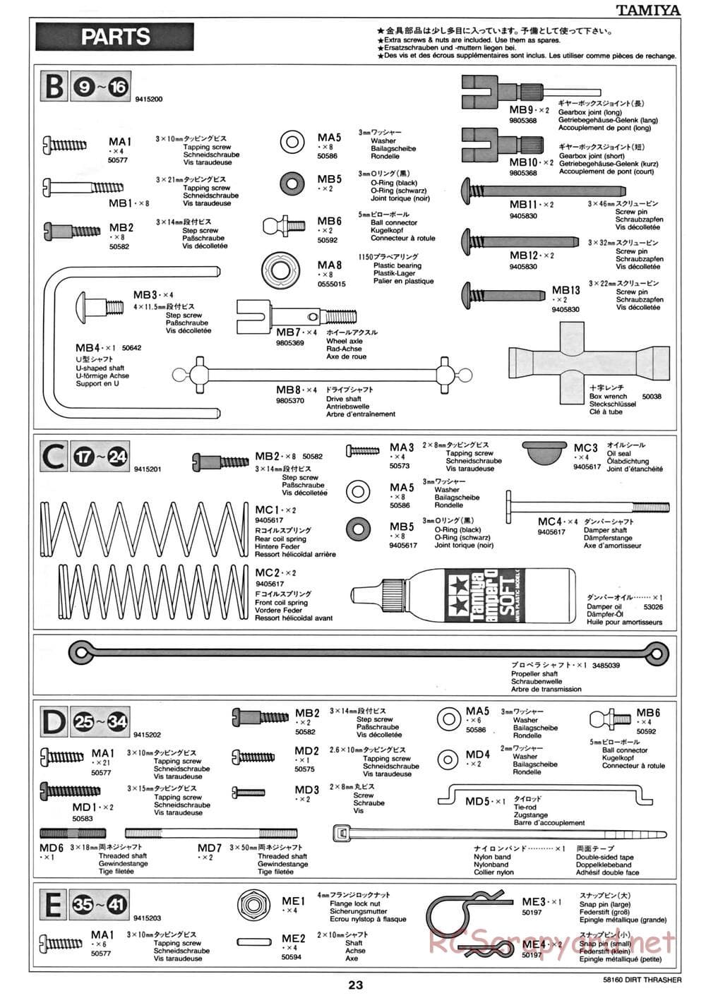 Tamiya - Dirt Thrasher Chassis - Manual - Page 23