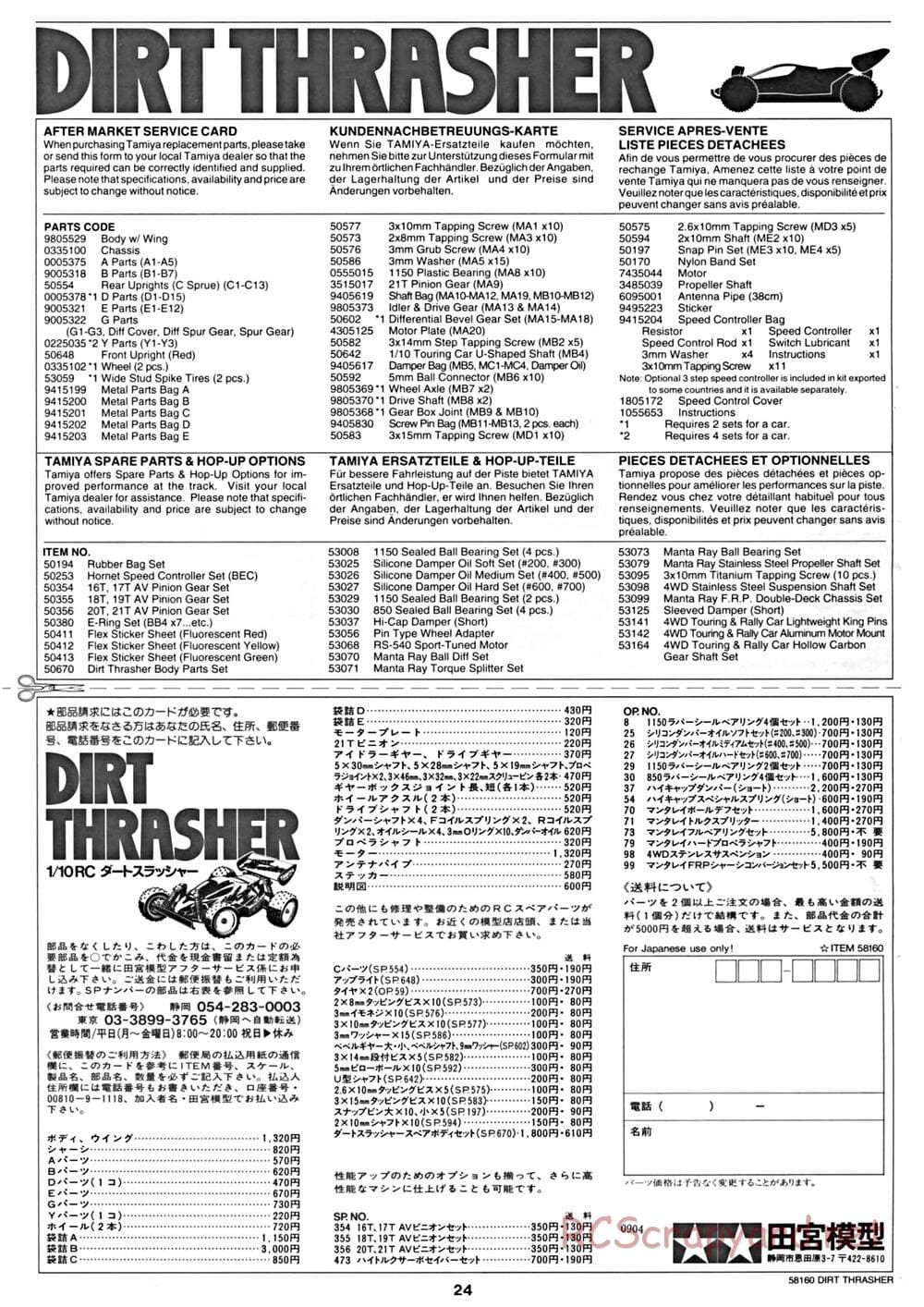 Tamiya - Dirt Thrasher Chassis - Manual - Page 24