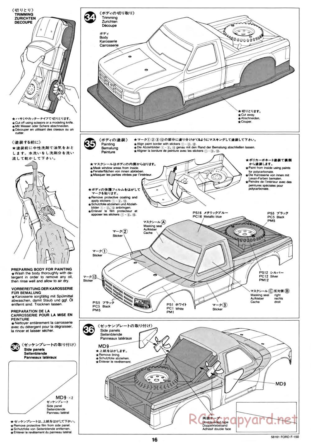 Tamiya - Ford F-150 Truck Chassis - Manual - Page 16