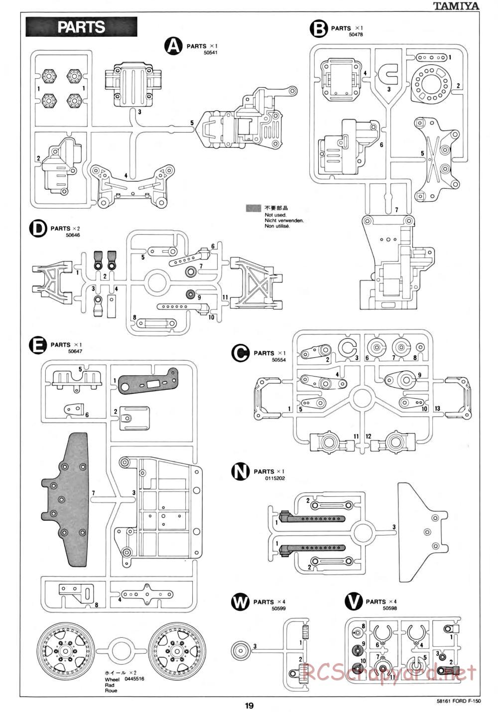 Tamiya - Ford F-150 Truck Chassis - Manual - Page 19