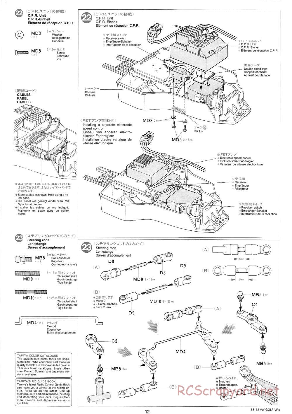 Tamiya - Volkswagen Golf VR6 - FF-01 Chassis - Manual - Page 12