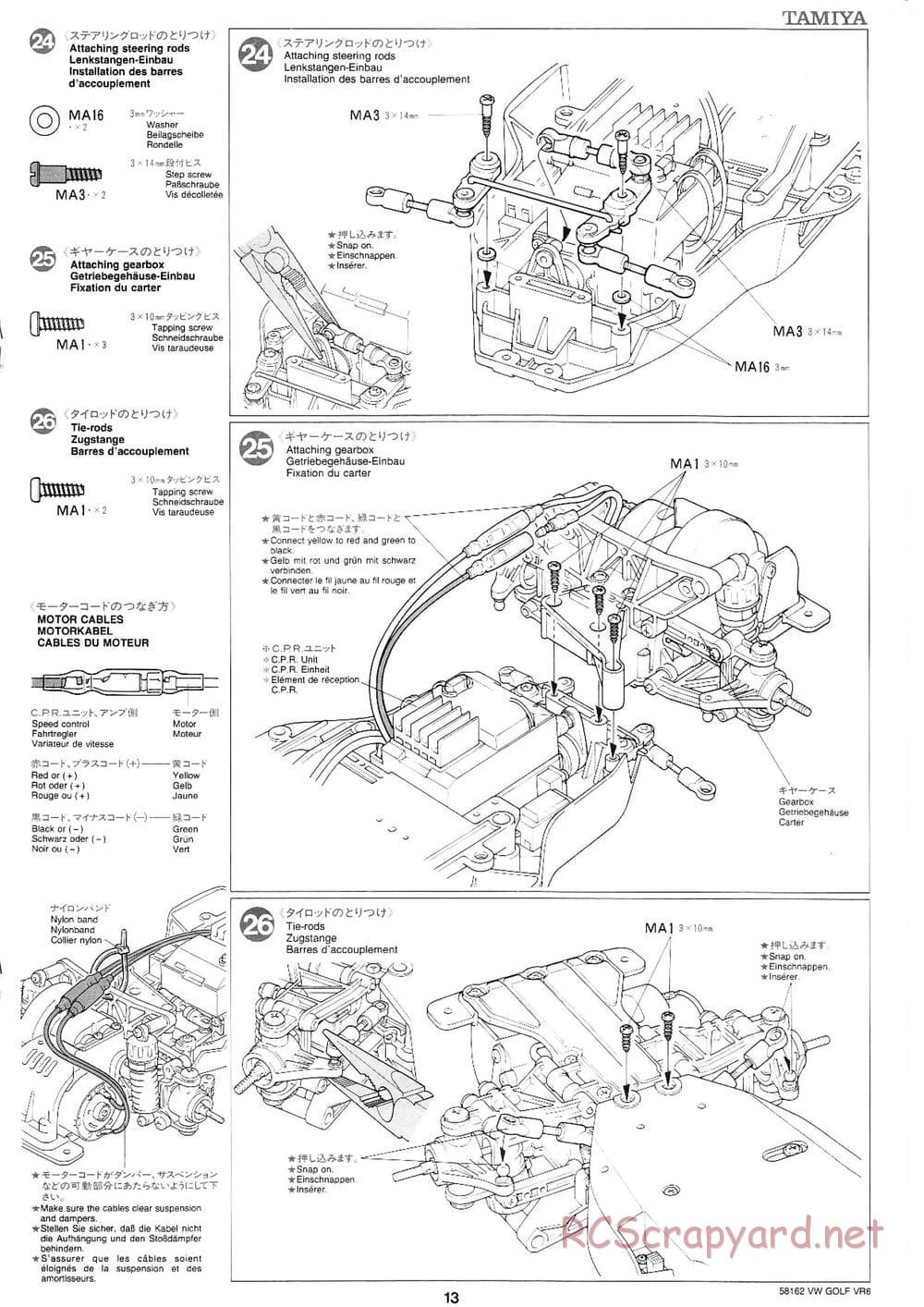Tamiya - Volkswagen Golf VR6 - FF-01 Chassis - Manual - Page 13